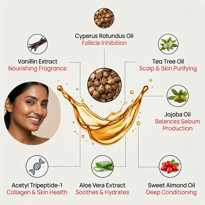 Cyperus Rotundus Oil For Natural Hair Removal